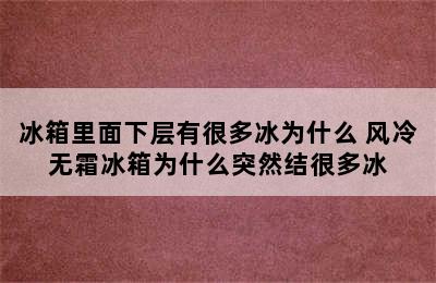 冰箱里面下层有很多冰为什么 风冷无霜冰箱为什么突然结很多冰